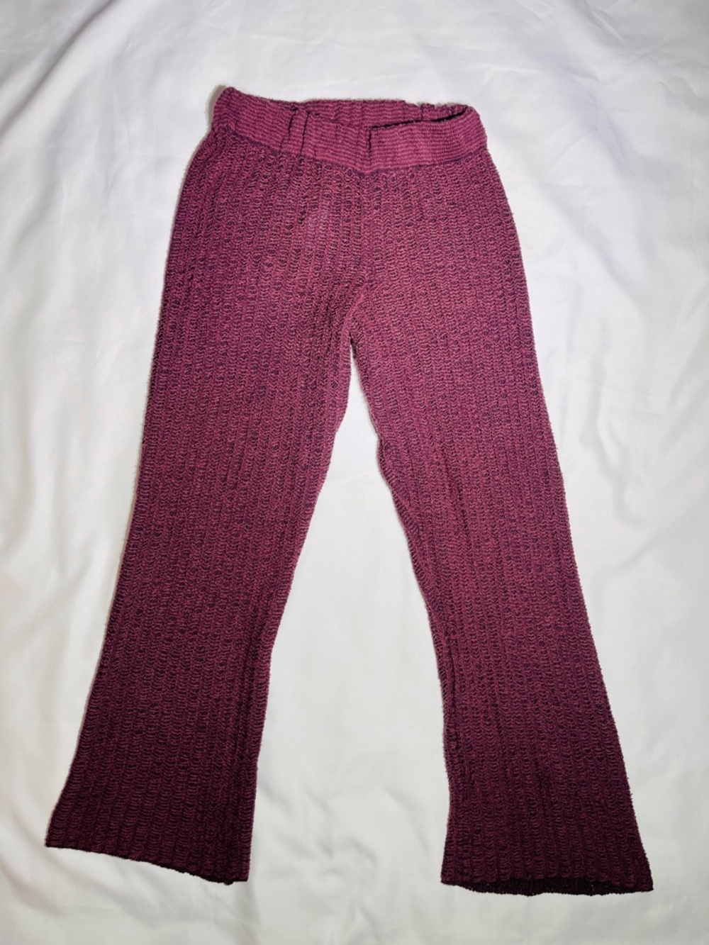 Women’s Knit Wide-Leg Pants in Wine